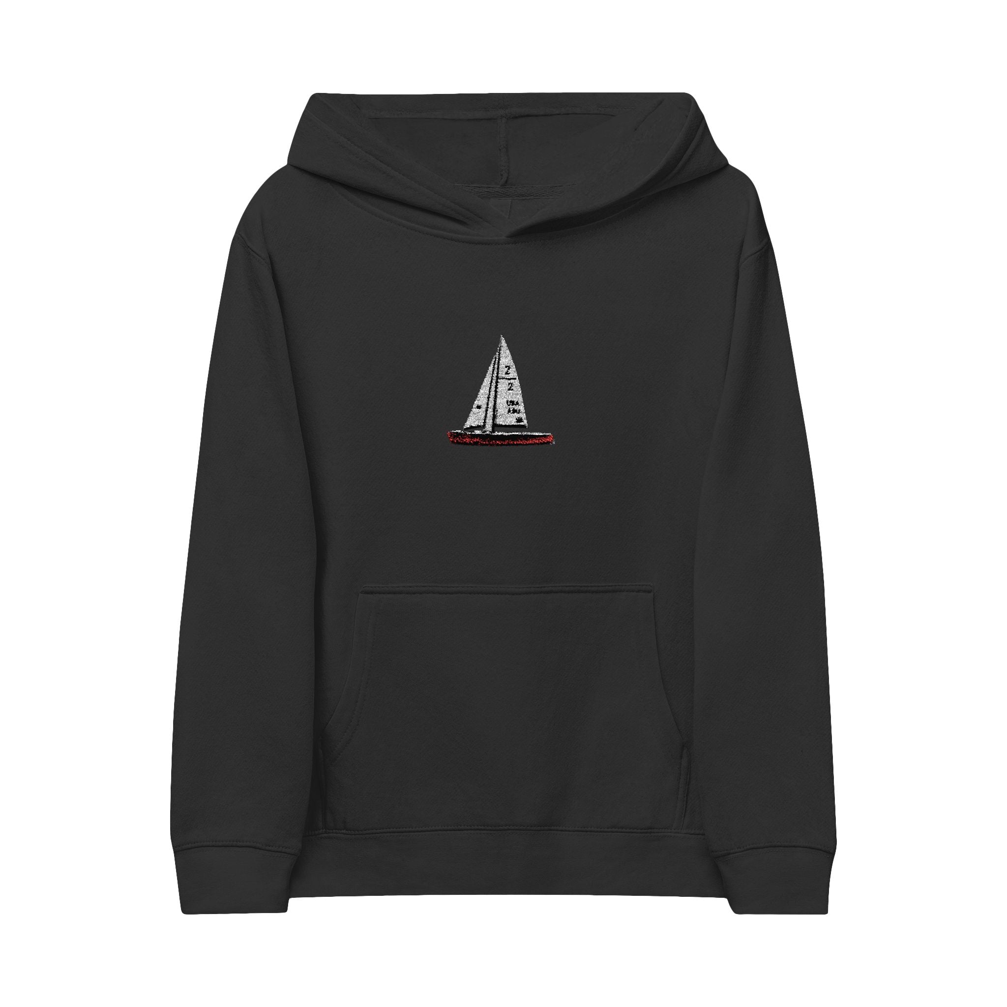 Central Park Model Sailboat NYC Kids Embroidered Sailboat Fleece Hoodie