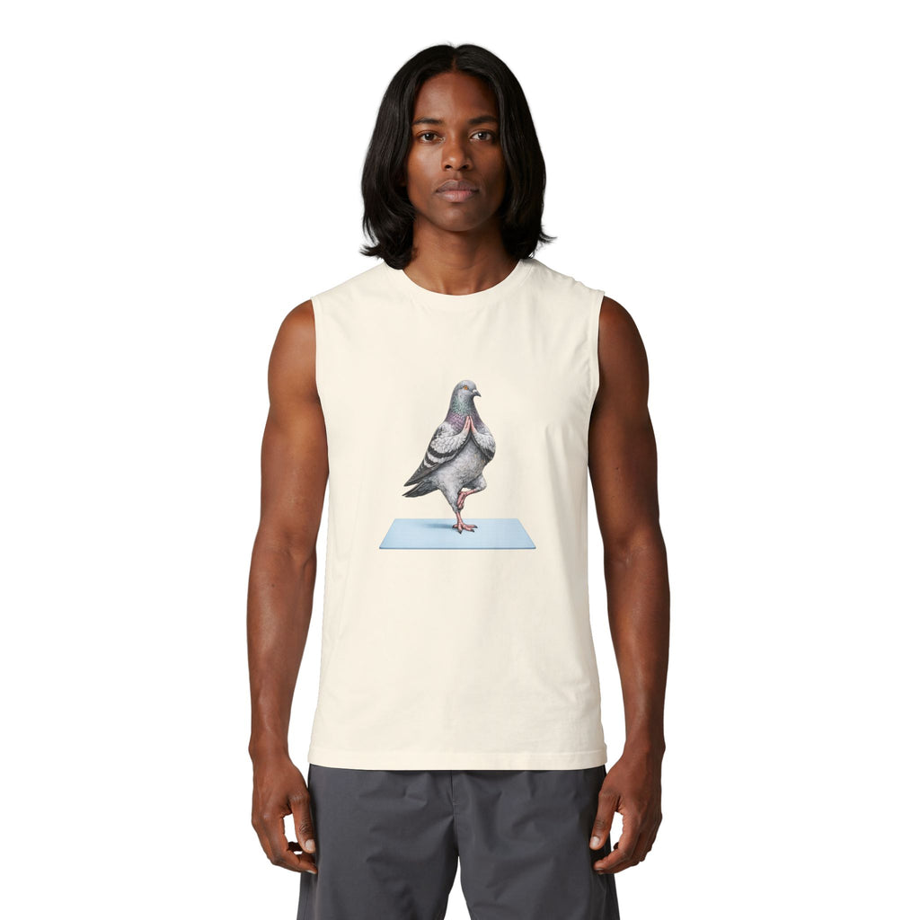 Camiseta sin mangas de yoga con paloma del Central Park de Nueva York | Camiseta para amantes de las aves y el yoga