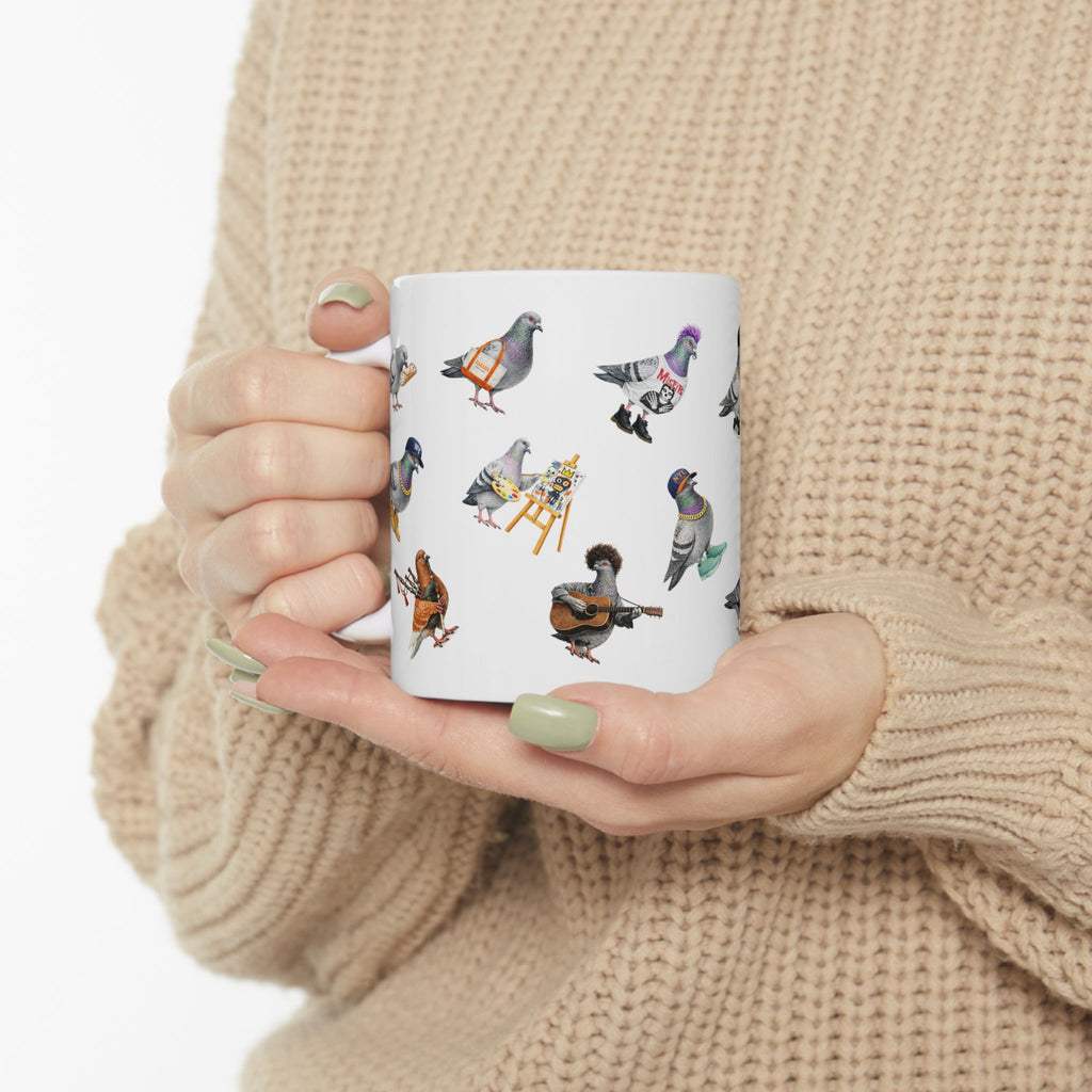 Taza Palomas de Nueva York | Taza de café para amantes de las aves de NYC