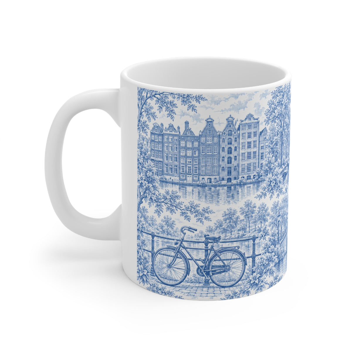Amsterdam Blue Toile de Jouy Ceramic Mug — (11oz; Ships from Europe)