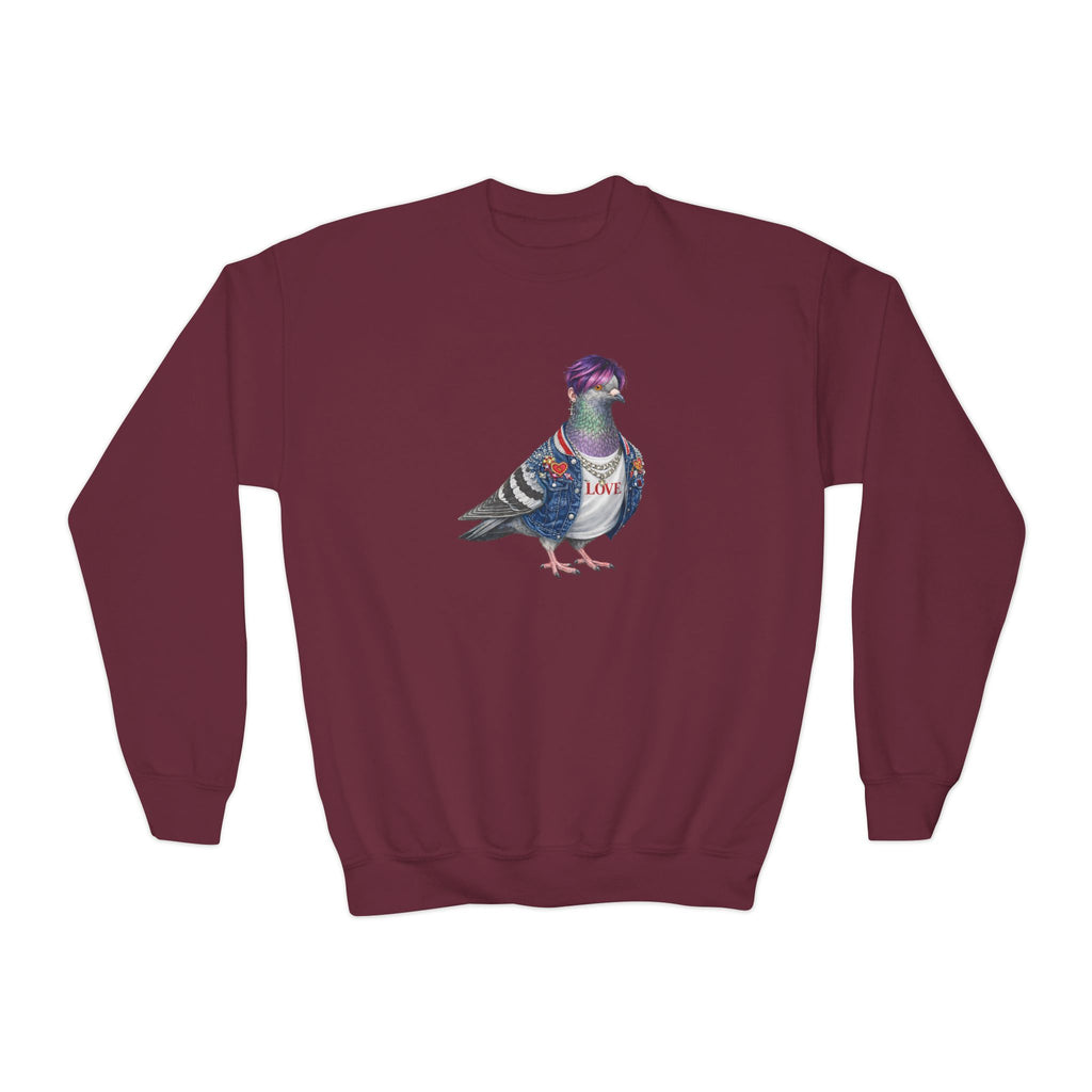 Sudadera de cuello redondo para niños con paloma de Koreatown, Nueva York, personalizable, para niños, suéter de pájaro para amantes de KPop de Nueva York