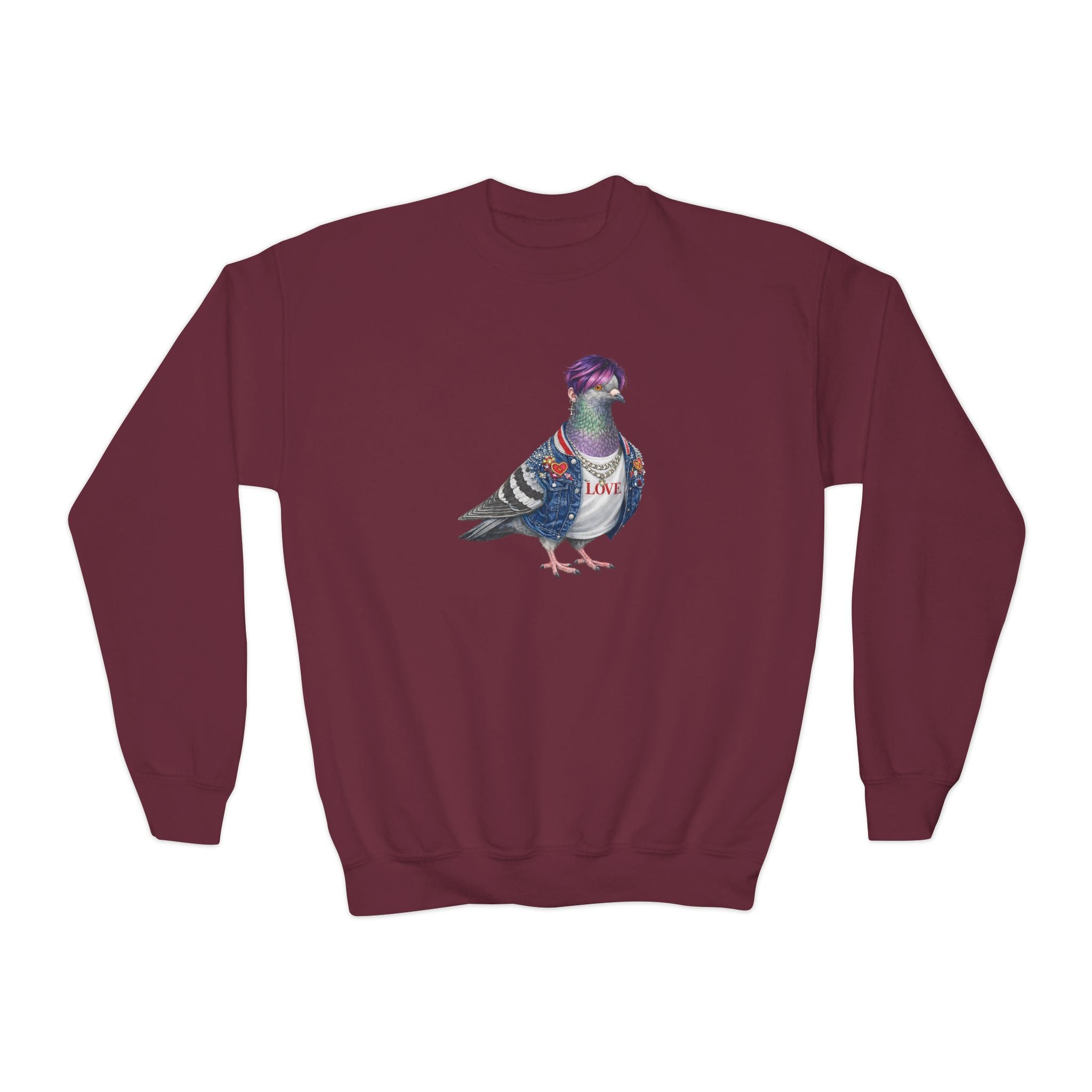 Sudadera de cuello redondo para niños con paloma de Koreatown, Nueva York, personalizable, para niños, suéter de pájaro para amantes de KPop de Nueva York