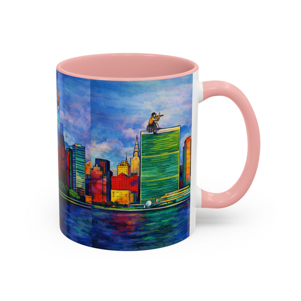 Fiddler on the Manhattan Roof  Marc Chagall-inspired Fan Art NYC Accent Coffee Mug