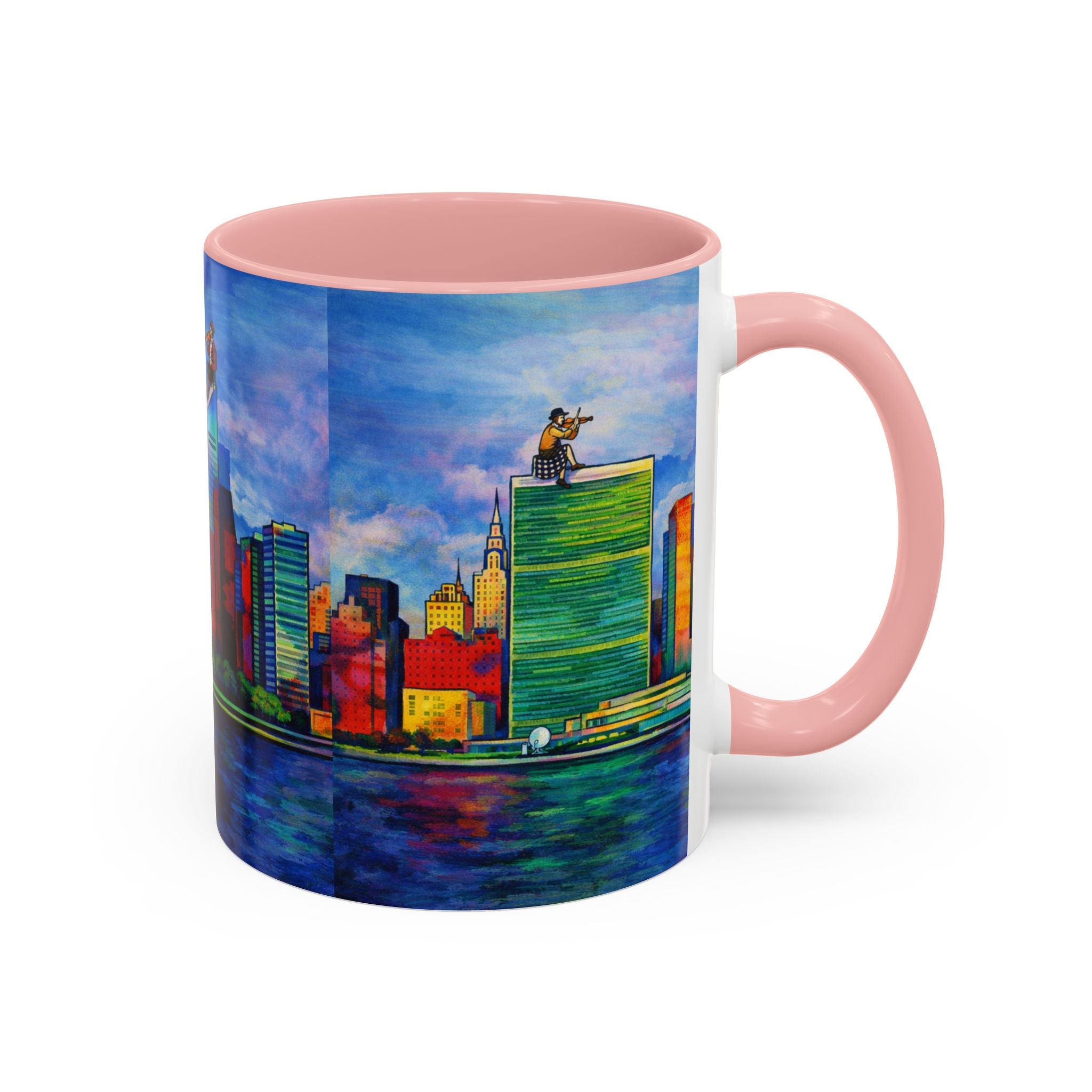 Fiddler on the Manhattan Roof  Marc Chagall-inspired Fan Art NYC Accent Coffee Mug
