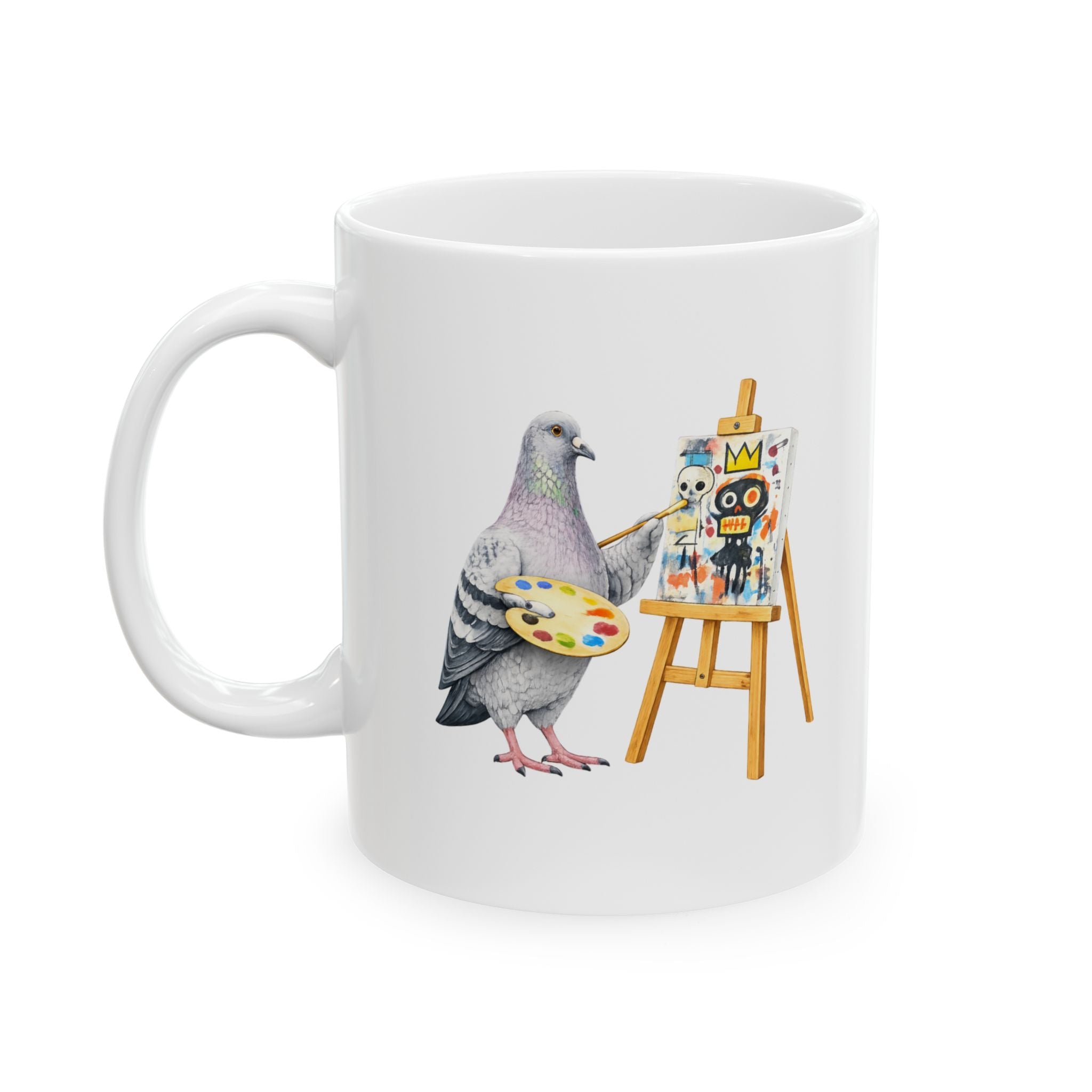 Customizable SoHo Artist NYC Pigeon Mug | New York City Artist Bird Lovers Ceramic Coffee Cup