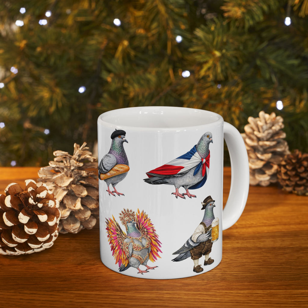 Parade Day New York | NYC Pigeon 11oz Party Time Mug  St. Patrick's Day, Bastille Day, West Indian Day, Puerto Rican Day, Oktoberfest, Dominican Day, Chinese New Year, Gay Pride