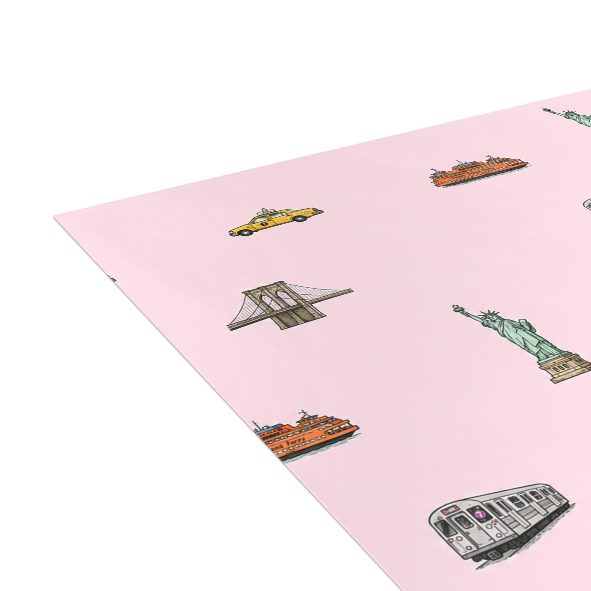 Icons of New York City Pink  Greeting Card | Forbidden Love Card