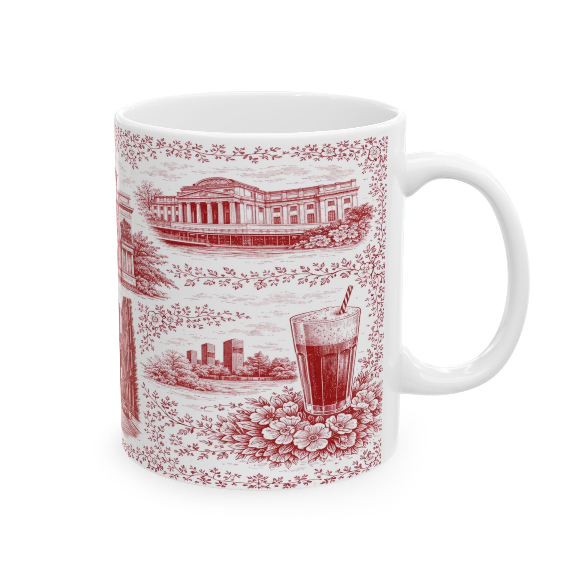 Brooklyn Red Toile de Jouy Mug | NYC Chinoiserie Ceramic Mug