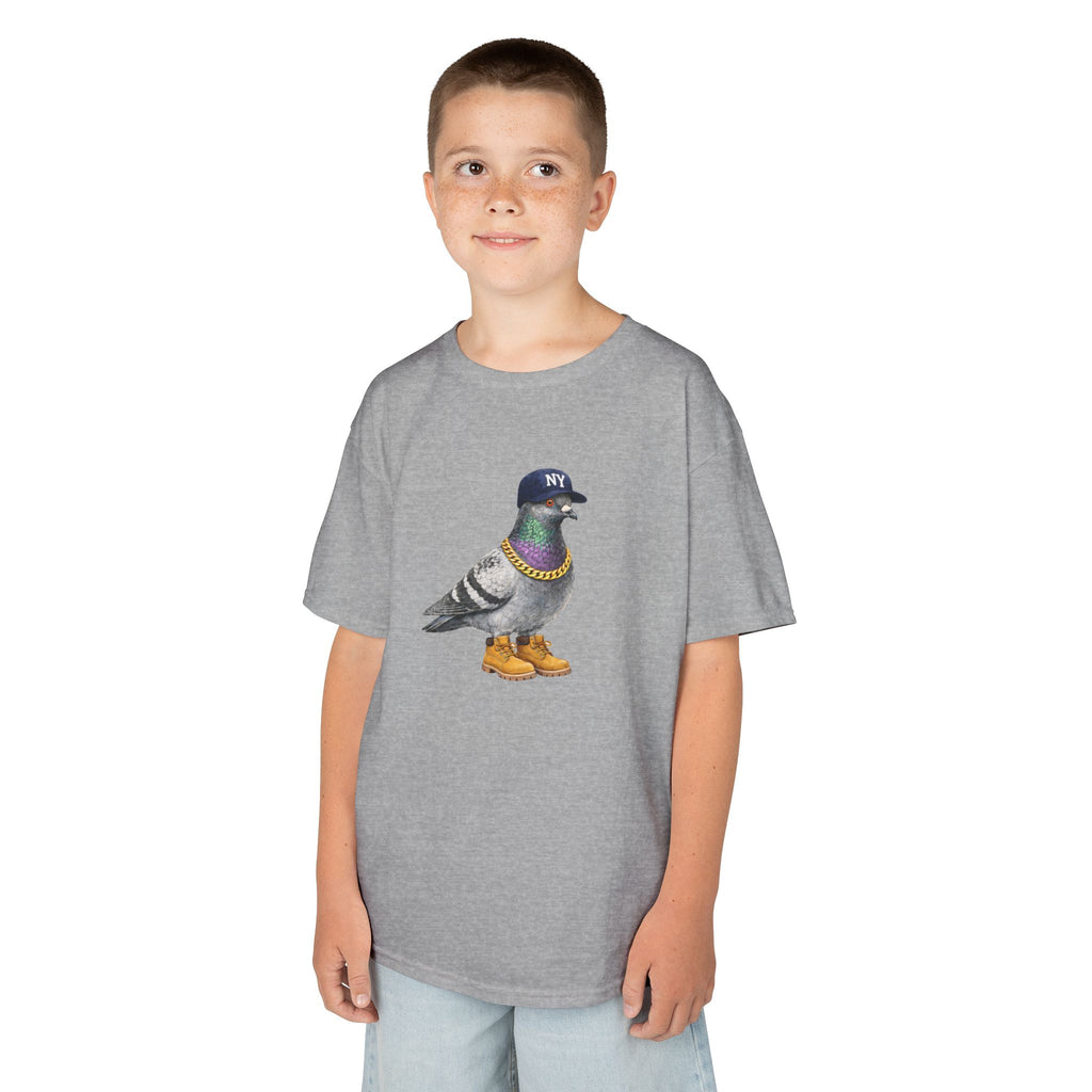 Customizable Bronx NYC Pigeon Kid Tee —  Cute Baseball Fan Bird T-Shirt for Children