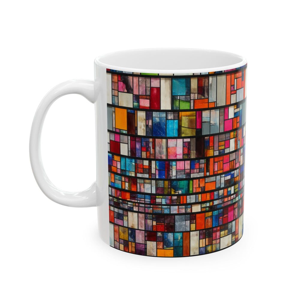 DUMBO Brooklyn Mosaic Water Tower Mug | Colorful Geometric Ceramic Mug 11oz