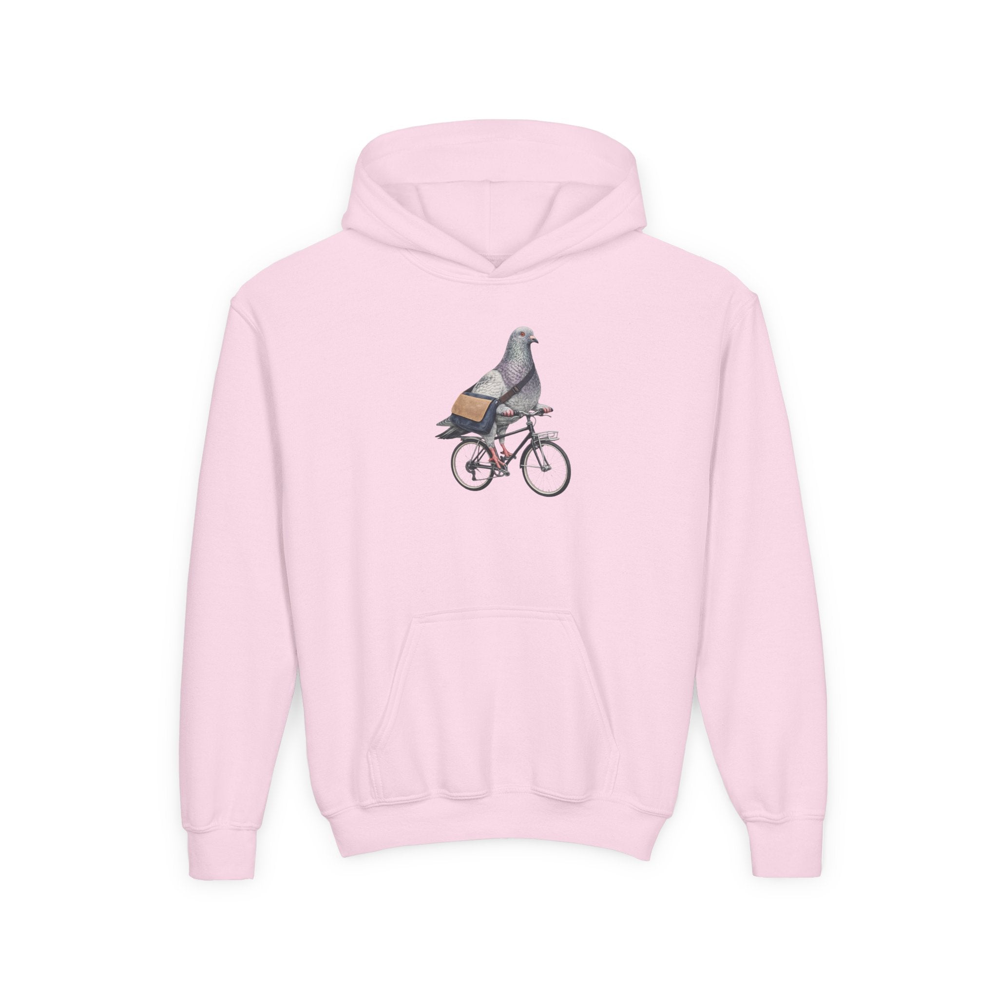 Customizable Midtown NYC Pigeon NYC Kids Hoodie | New York Bike Rider Bird Lovers Childrens Hooded Sweatshirt