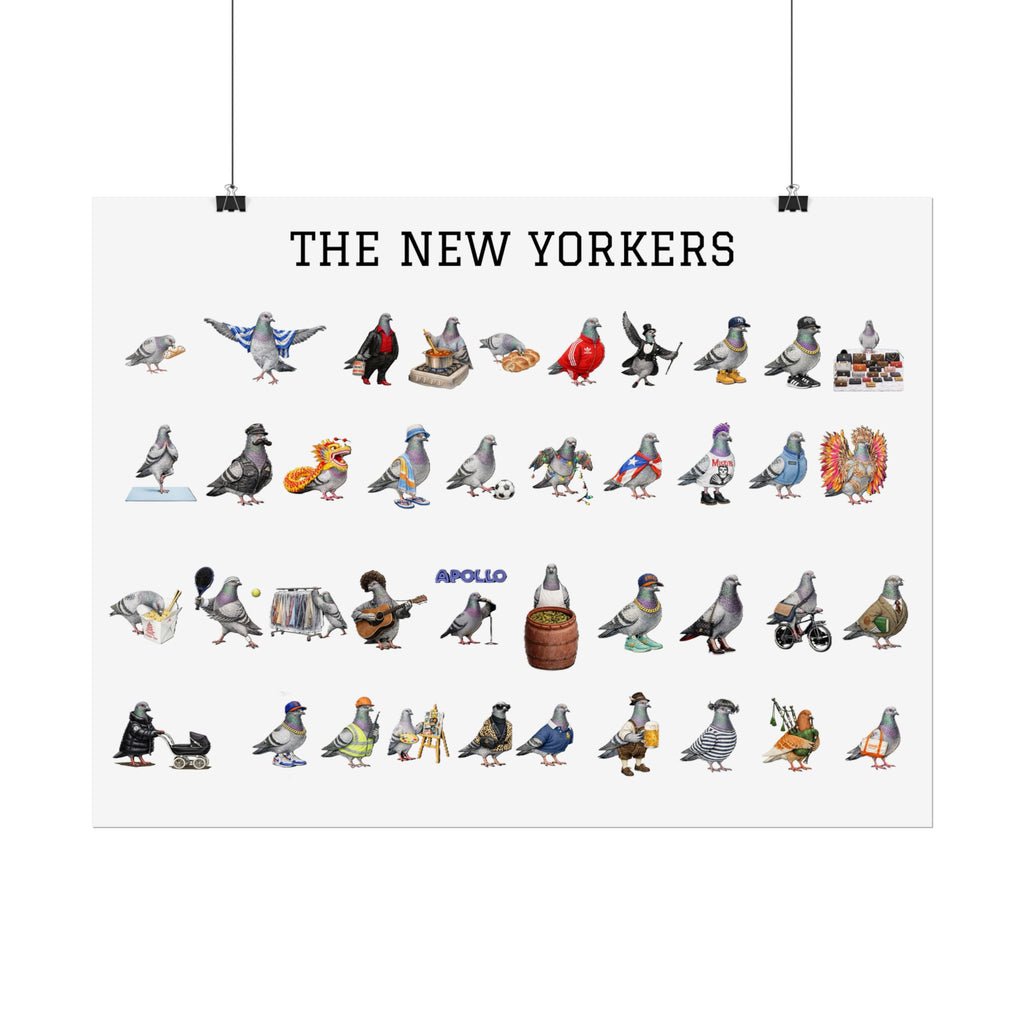 The New Yorkers Neighborhood Pigeons Rolled Poster | NYC Pigeon Gift for Bird Lovers