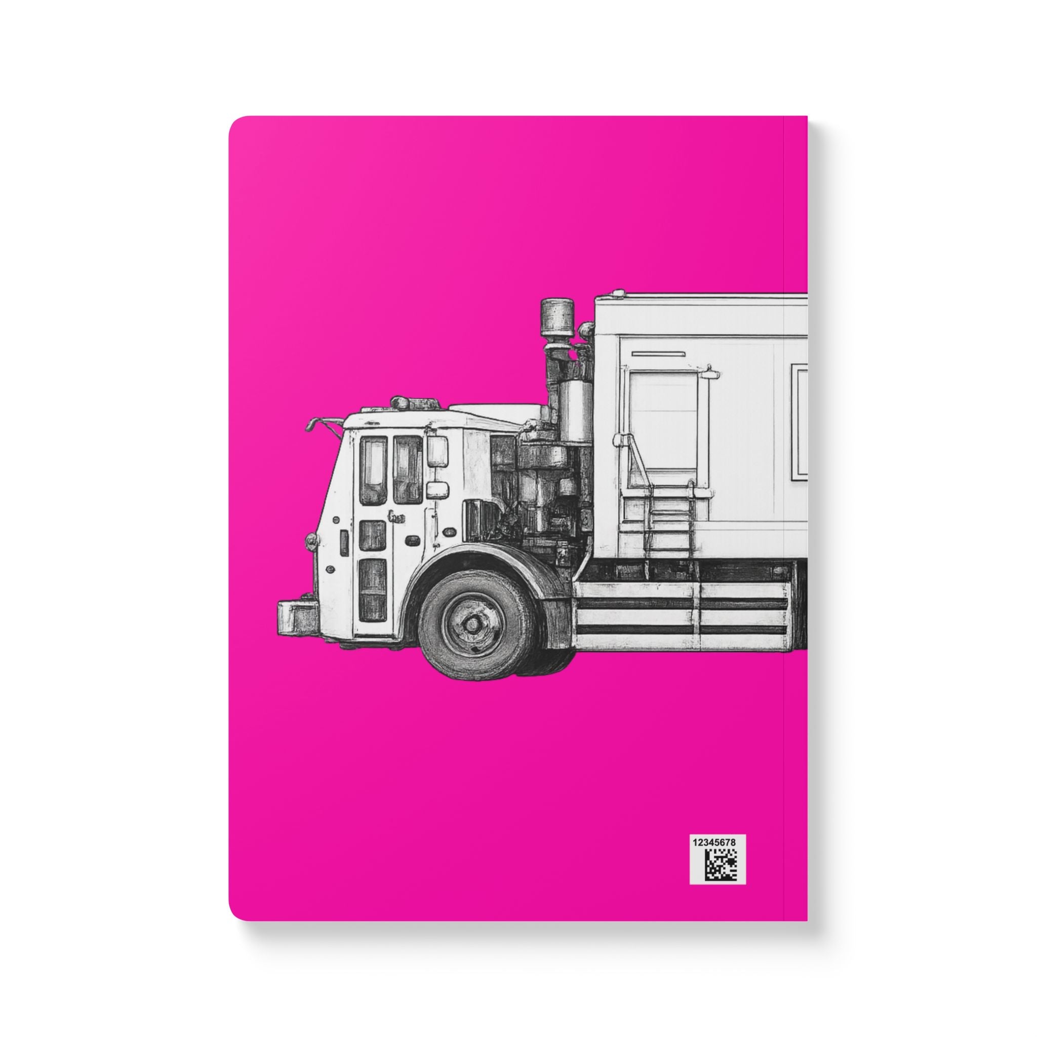 Junk Journal Softcover — Bold Pink Garbage Truck Notebook