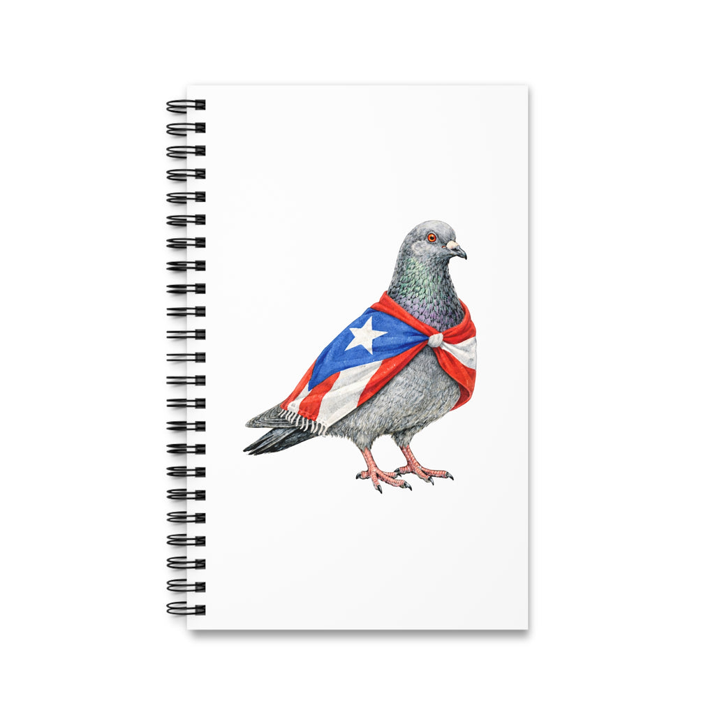 Diario espiral personalizable de palomas de East Harlem, Nueva York | Cuaderno para amantes de las aves de Puerto Rico Boricua