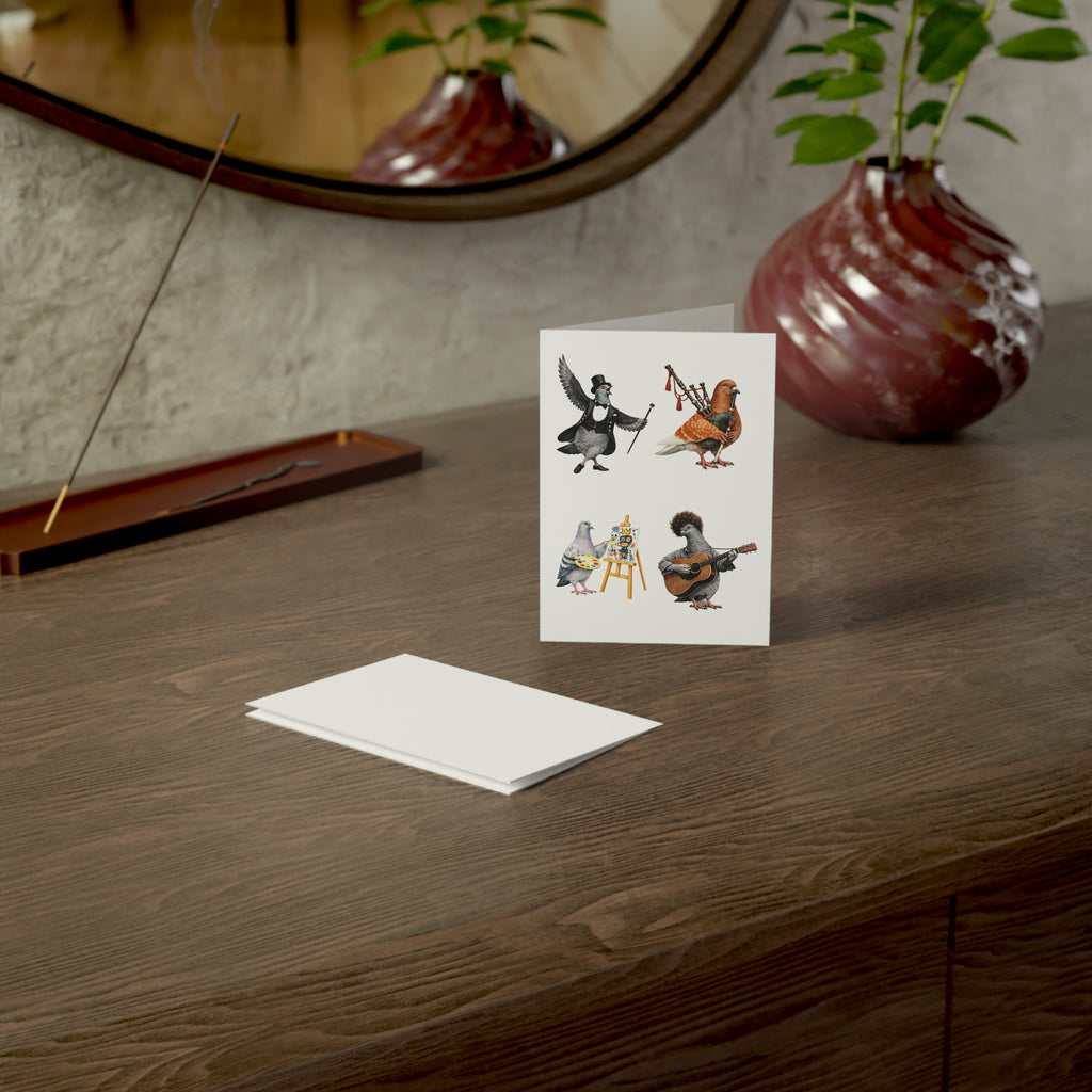 Talented Bird NYC Cartes de vœux Pigeon | Lot de 7 cartes artistiques et créatives pour les amoureux des oiseaux