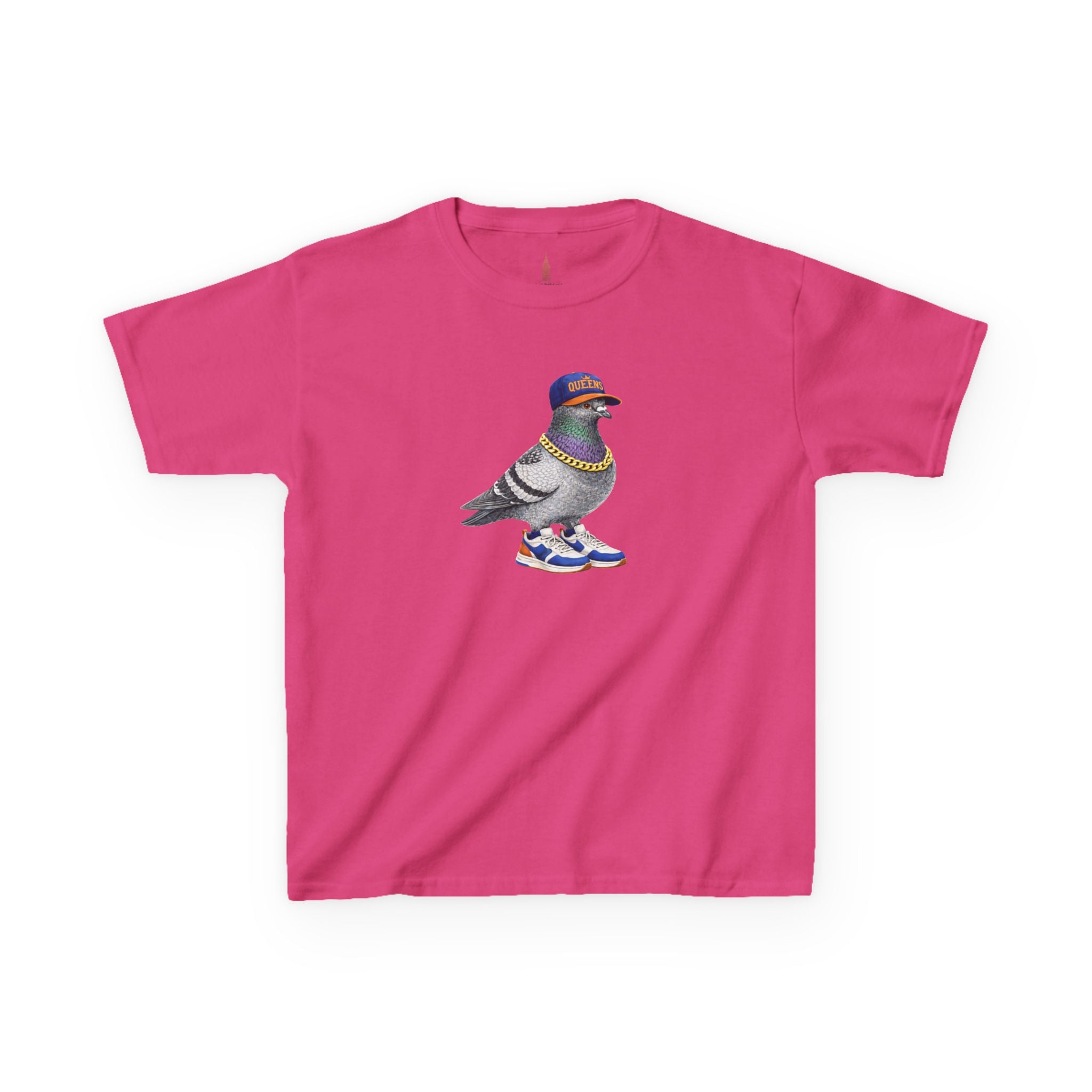 Customizable Queens NYC Pigeon Kid Tee —  Cute Bird  Baseball Fan T-Shirt for Children