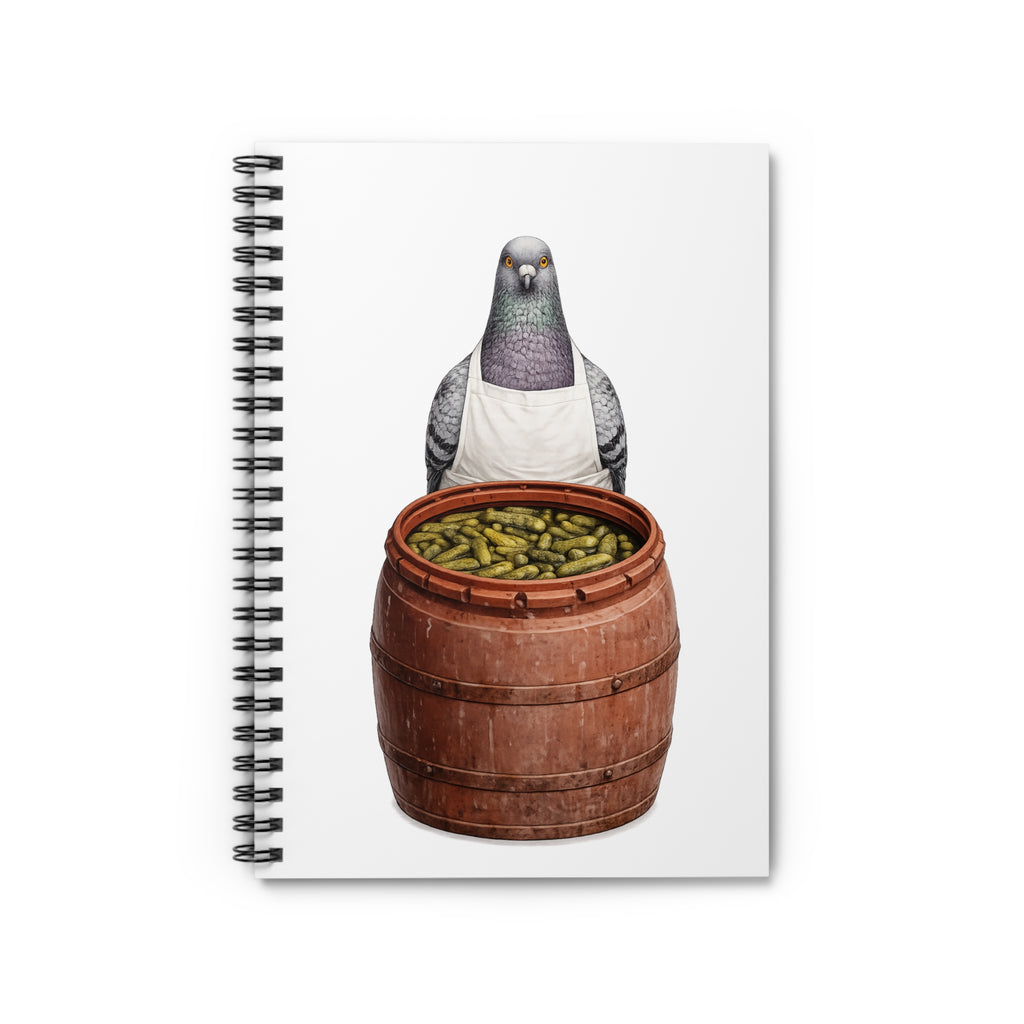 Customizable Lower East Side NYC Pigeon Spiral Journal | LES Pickle Salesman Bird Lovers Notebook