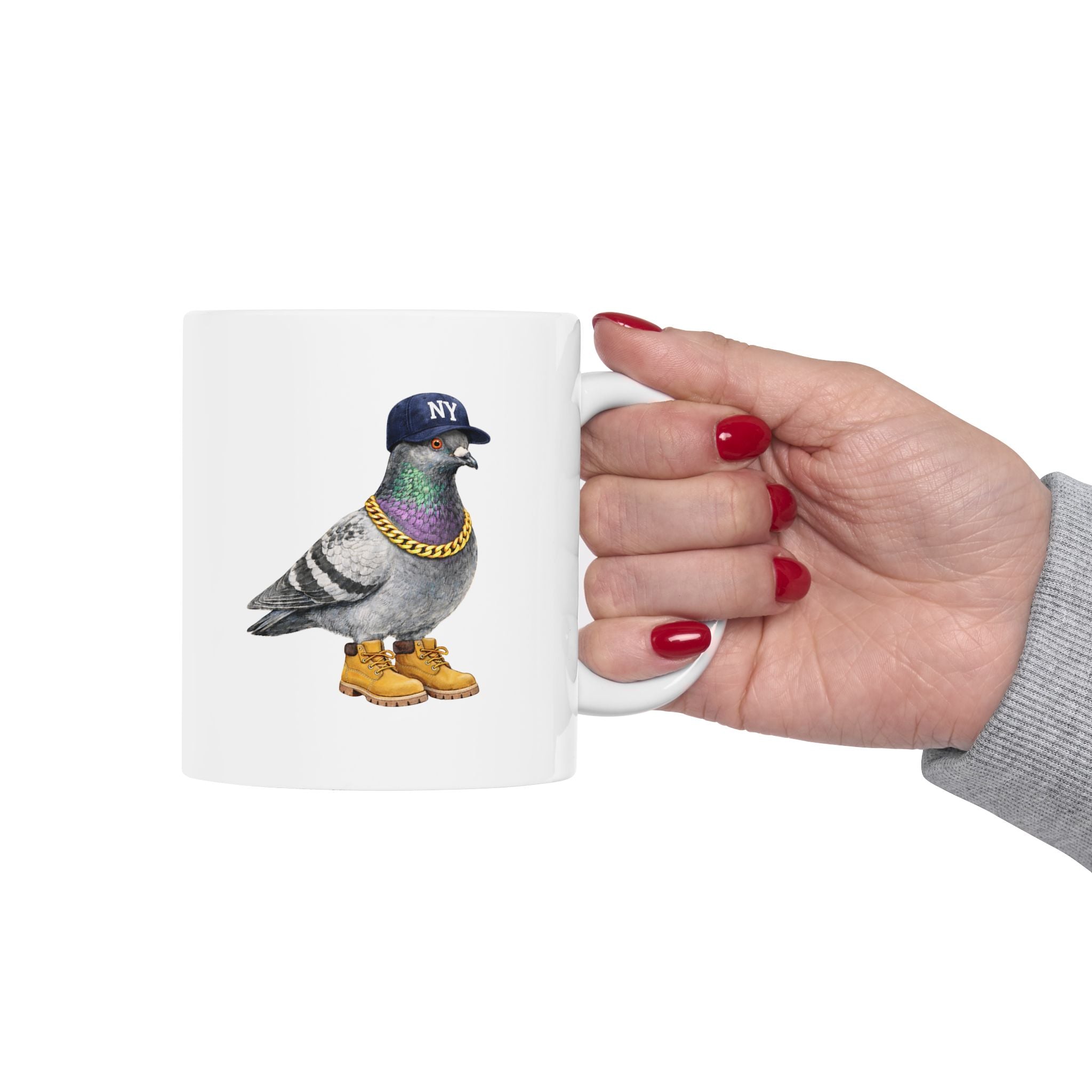Customizable Bronx NYC Pigeon Mug | New York Baseball Fan Bird Lovers Ceramic Coffee Cup