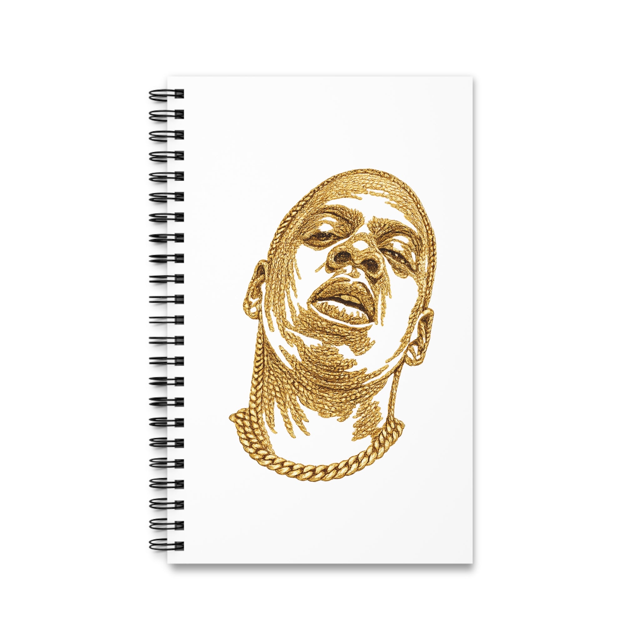 Customizable Gold Chain Jay Z Spiral Journal | NYC Music Brooklyn Hova Notebook