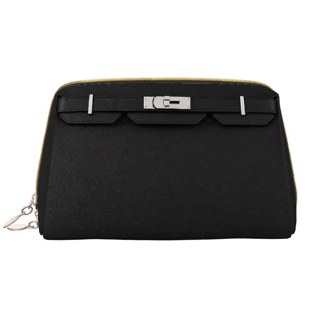 Canal Street Black PVC Leather Makeup Bag