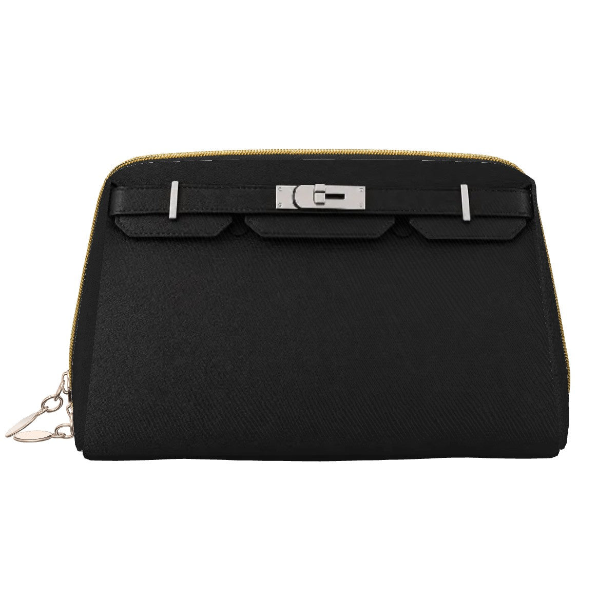 Canal Street Black PVC Leather Makeup Bag