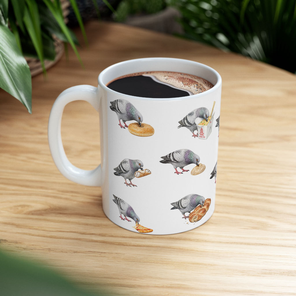 NYC Pigeon New York Food Influencer Ceramic Mug — NYC Foodie Coffee Mug 11oz
