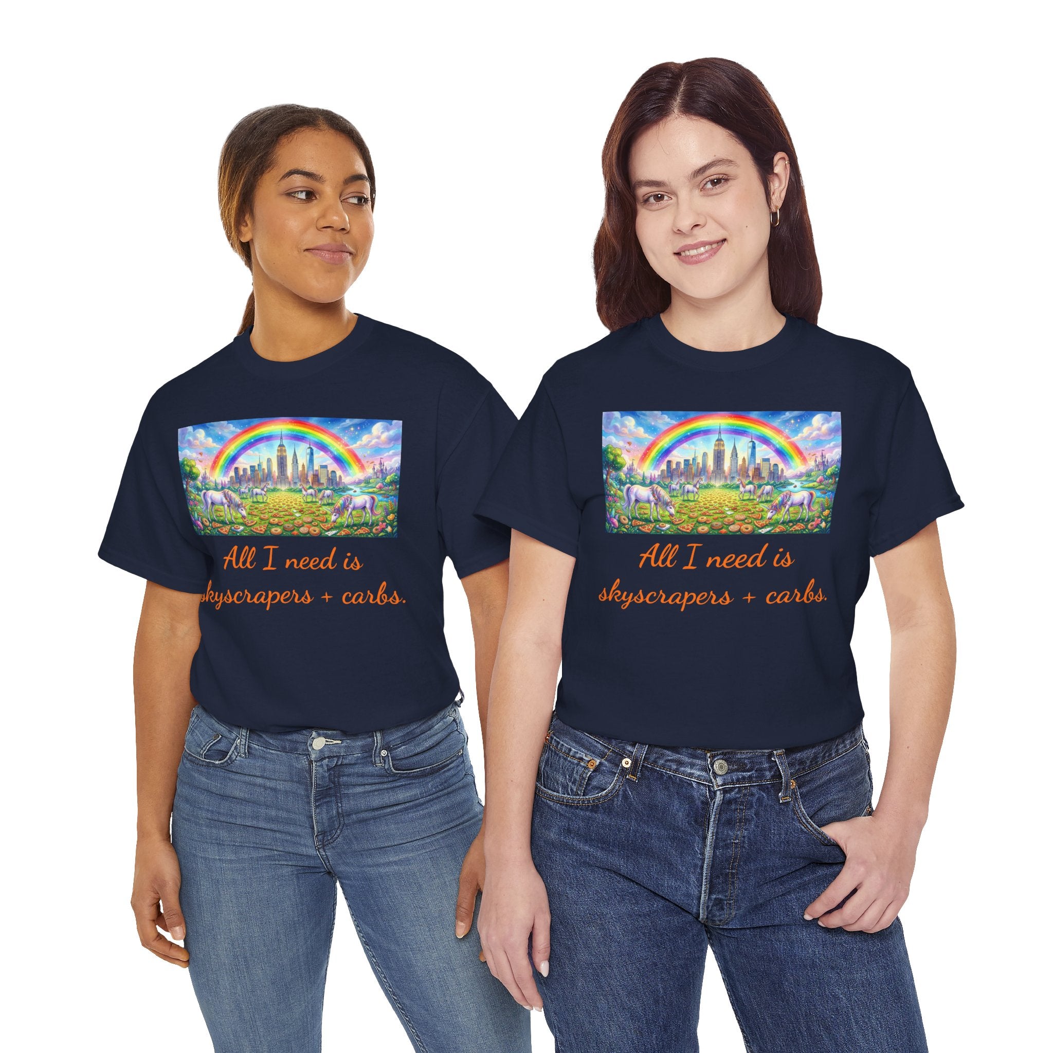 NYC Skyscrapers and Carbs T-Shirt | New York Is a Fairy Tale City Tee