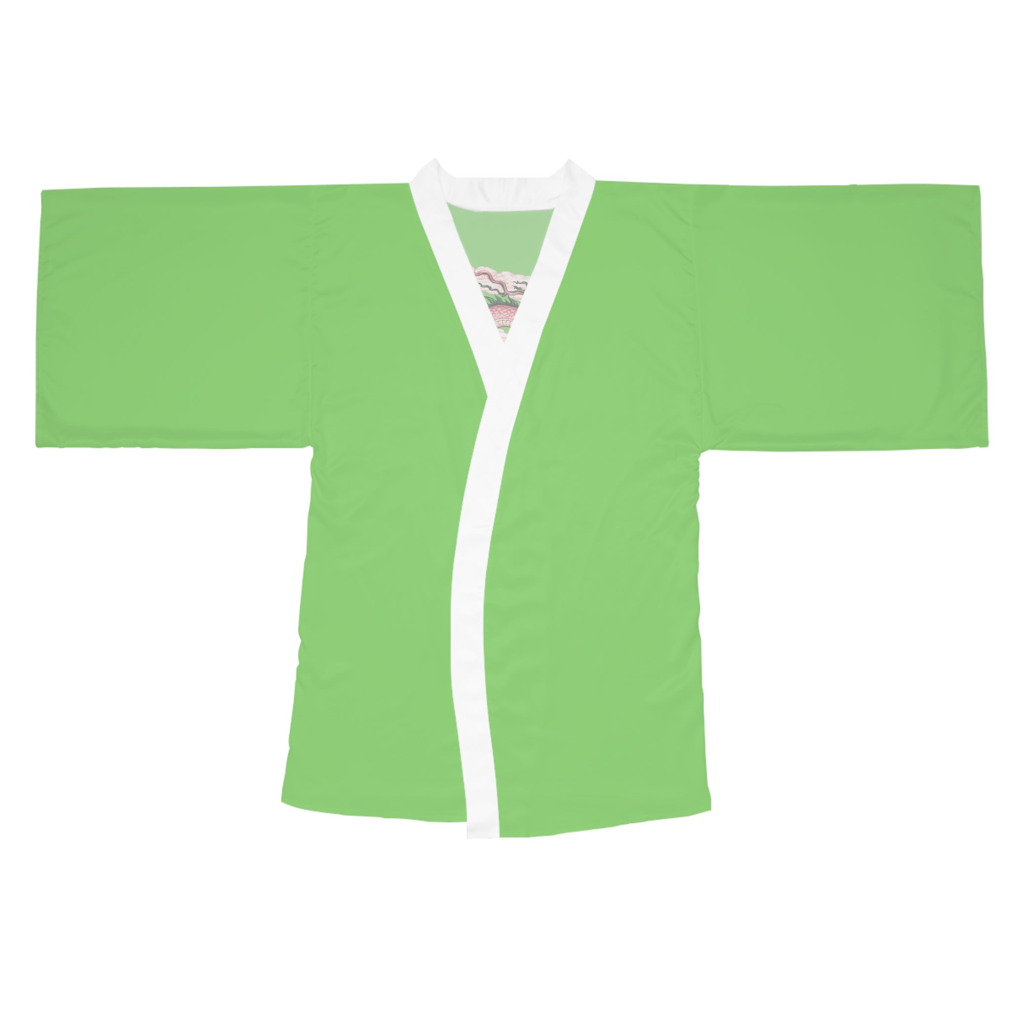 Chinatown Dragon Kimono Robe — Green Chinese Dragon Long Sleeve House Robe