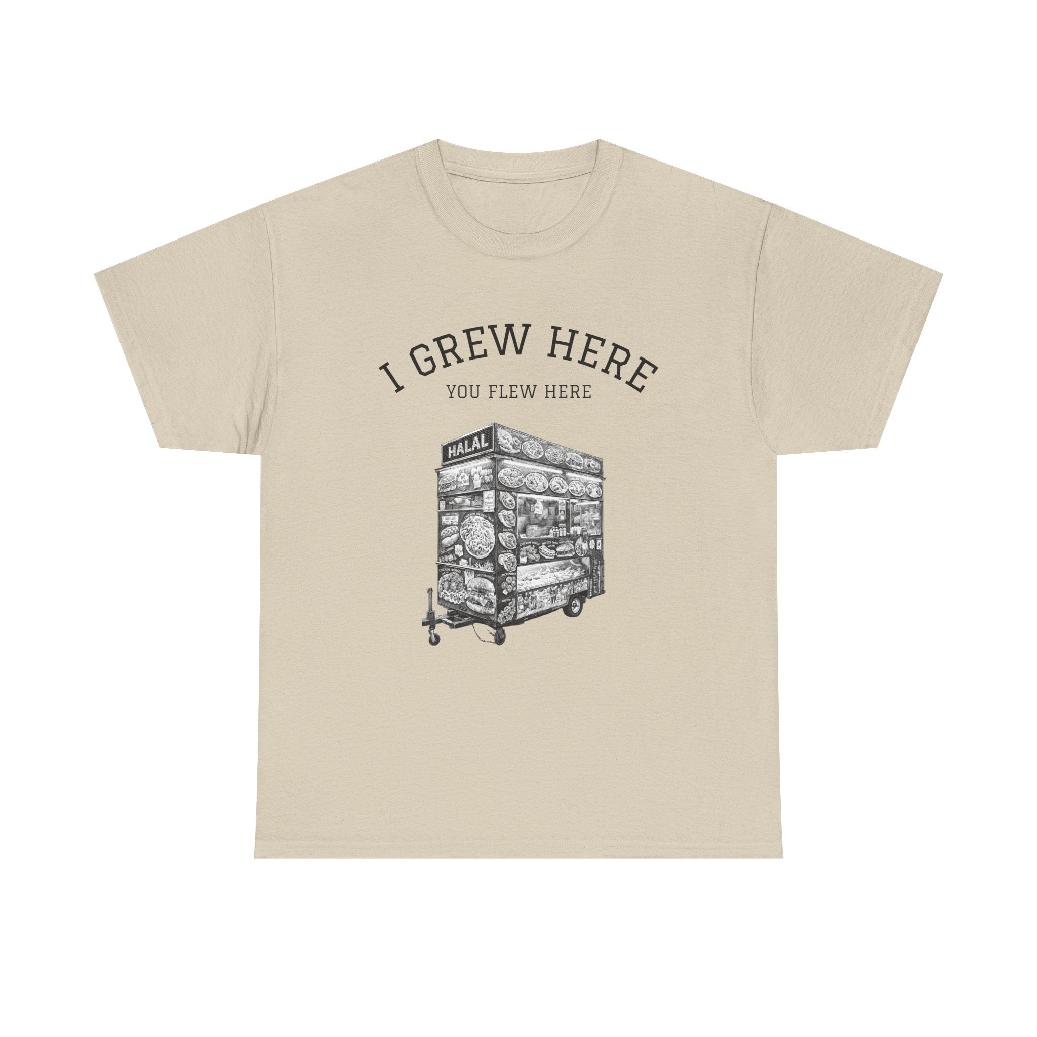 NYC Halal Food Cart Tee | New York I Grew Here You Flew Here T-Shirt