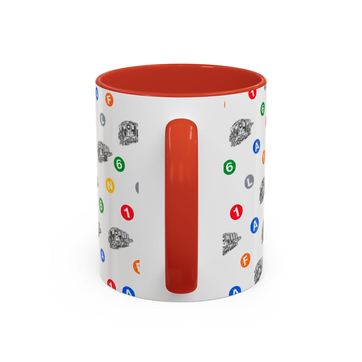 New York Subway Train Transit Icons Mug | NYC Metro Subway Pattern Accent Coffee Tea Mug 11oz