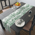 Central Park NYC Green Toile de Jouy Table Runner — New York Chinoiserie Dining Table Decor