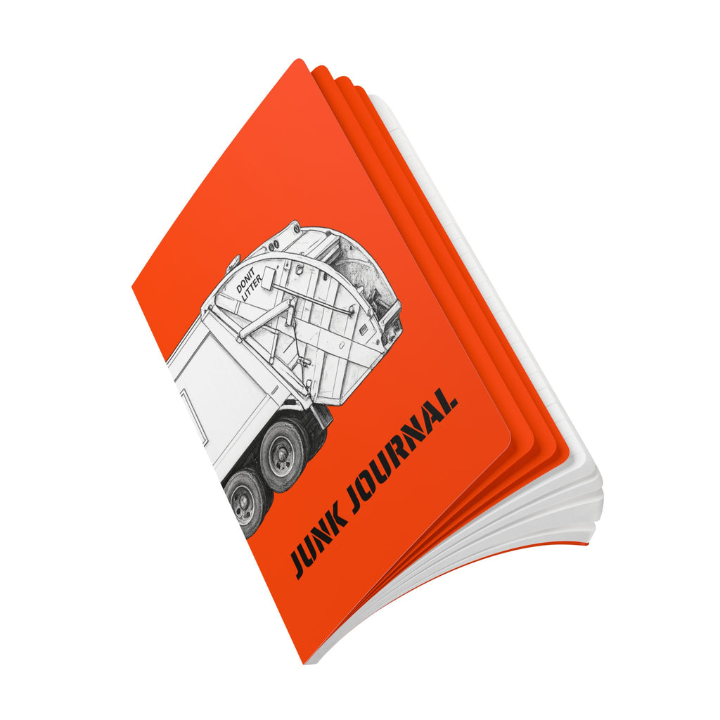 Junk Journal Softcover — Orange Garbage Truck Notebook