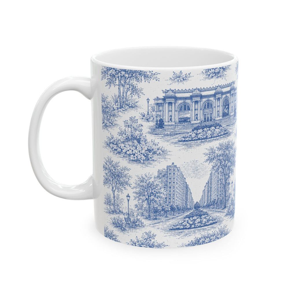 Taza de cerámica toile de Jouy azul del Upper East Side | Taza de cerámica china de Nueva York