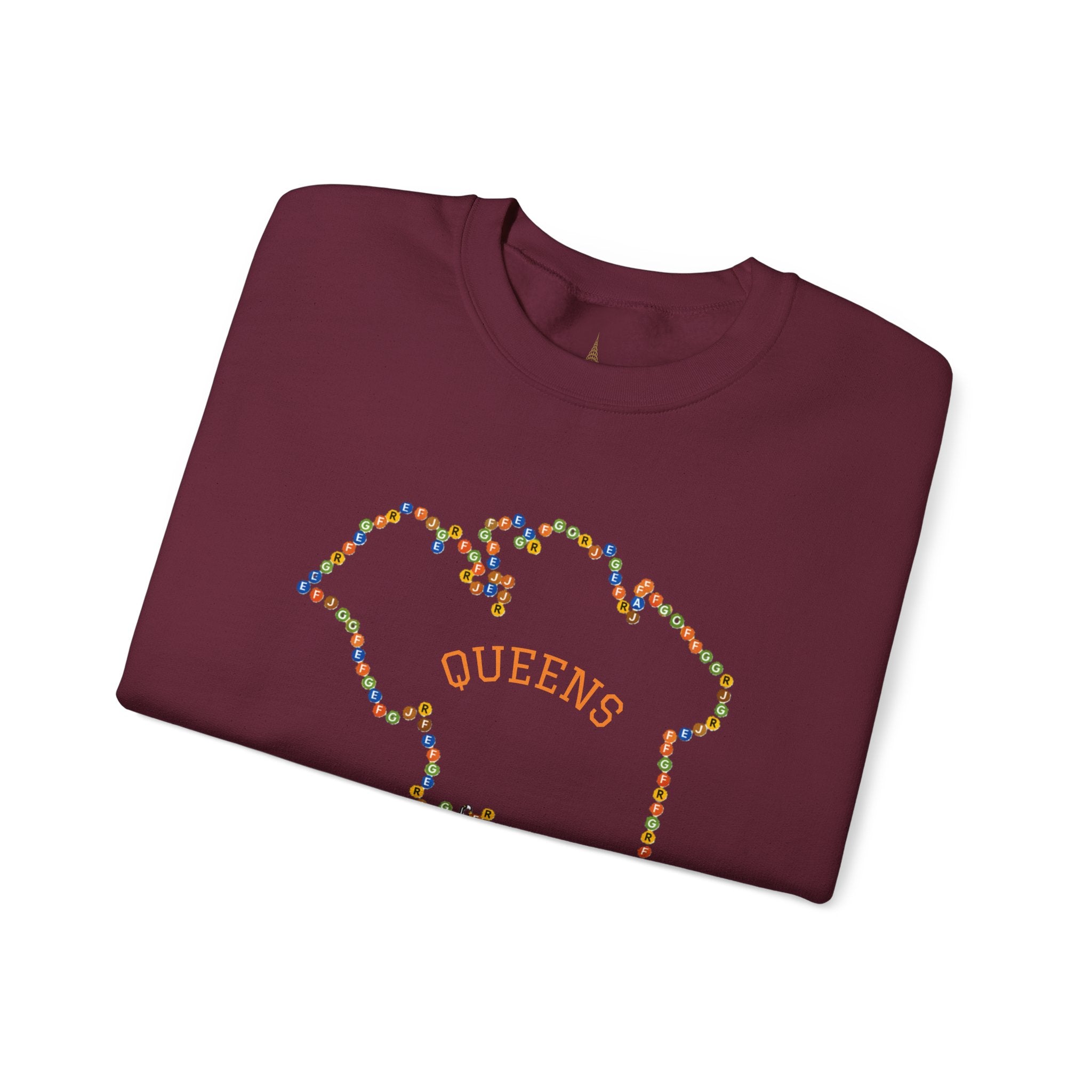 Queens Map Subway Signs Sweatshirt | NYC Crewneck Sweater