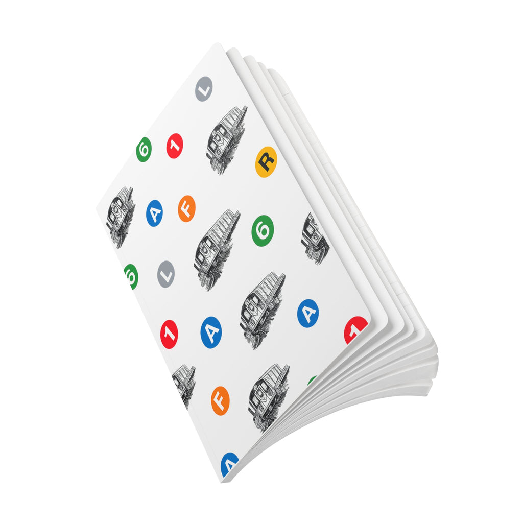 New York Subway Train Transit Icons  Pattern Journal | NYC Metro Subway Pattern Softcover Notebook