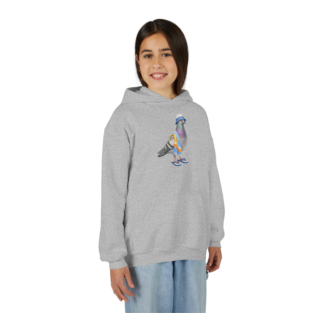 Sudadera con capucha personalizable Coney Island NYC Paloma NYC para niños | Sudadera con capucha para niños amantes de las aves "beach bum" de Nueva York
