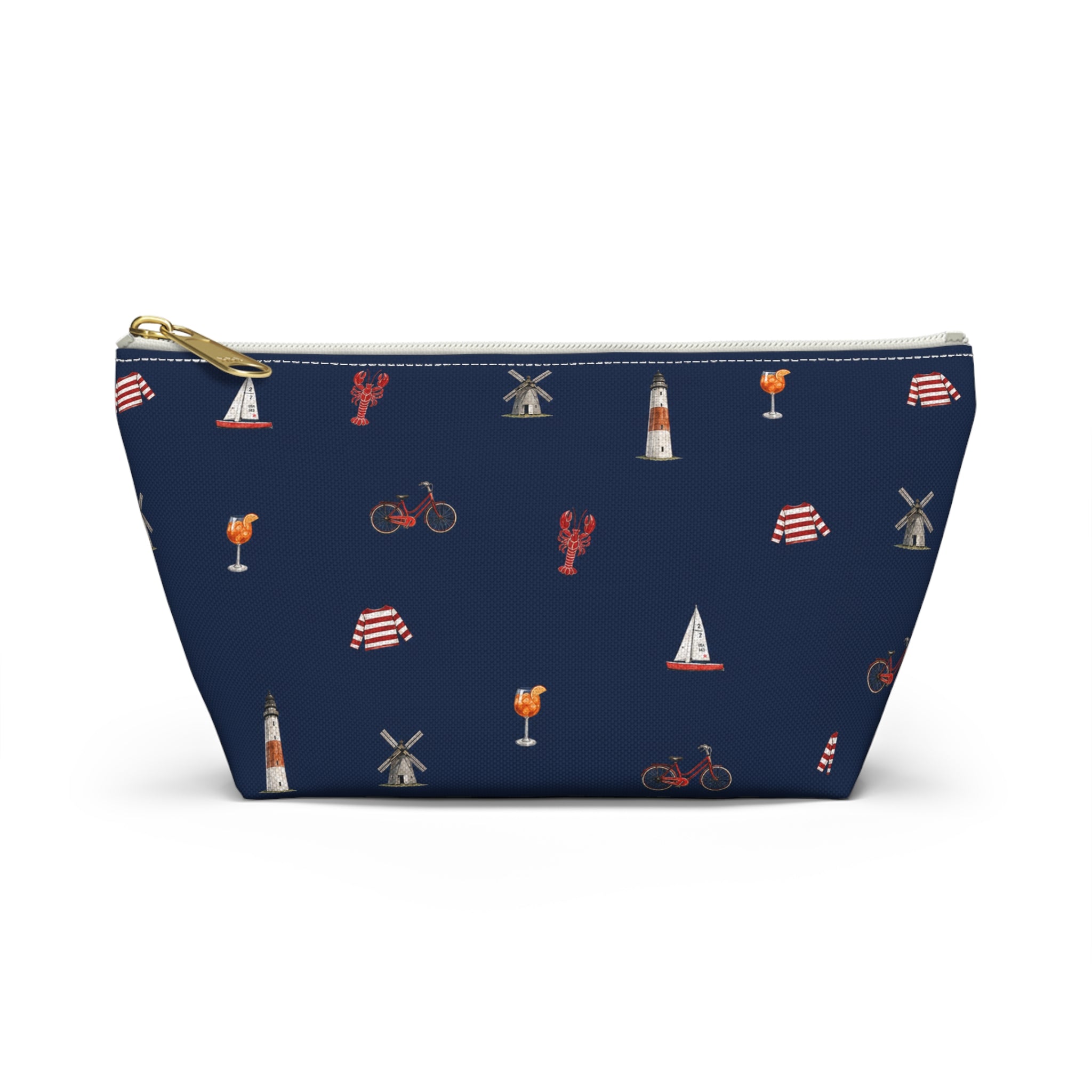Icons of The Hamptons Blue  Accessory Pouch — T-Bottom Makeup Bag