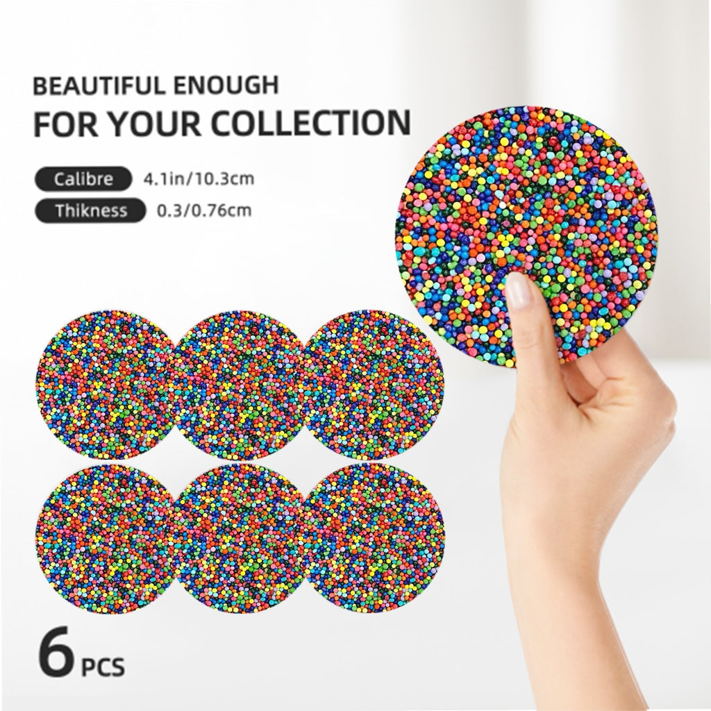 Dot Cake Sprinkles Round Ceramic Coasters Set of Six