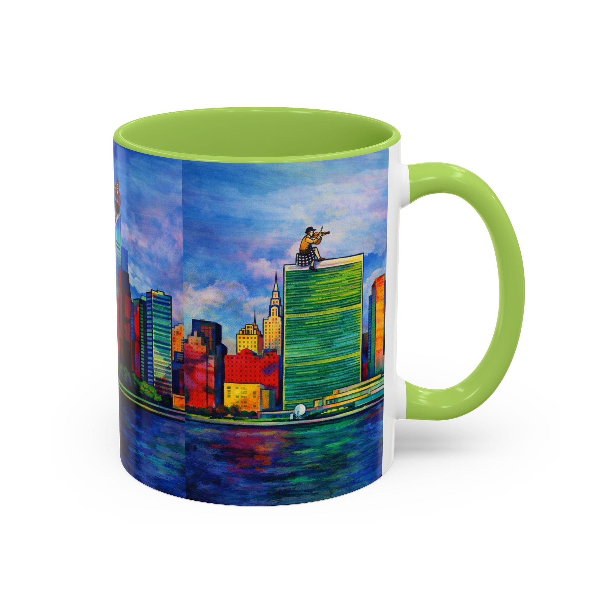 Fiddler on the Manhattan Roof  Marc Chagall-inspired Fan Art NYC Accent Coffee Mug