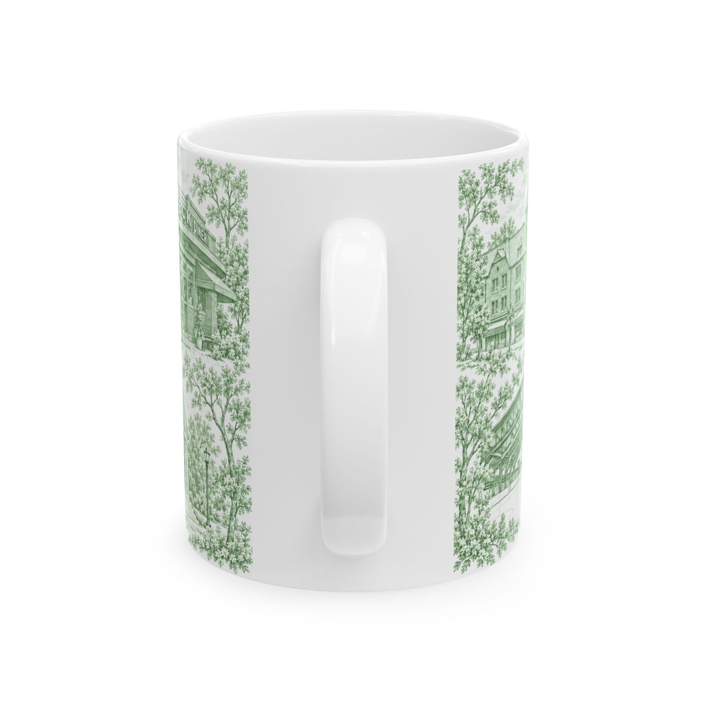 Great Neck Green Toile de Jouy 11oz Ceramic Mug