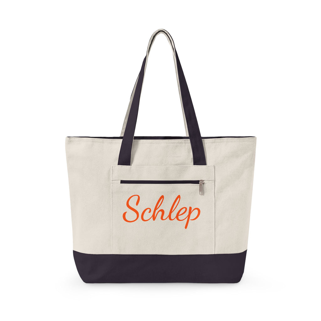 Schlep Zippered Canvas Tote Bag | Grocery Schlepping Subway Tote