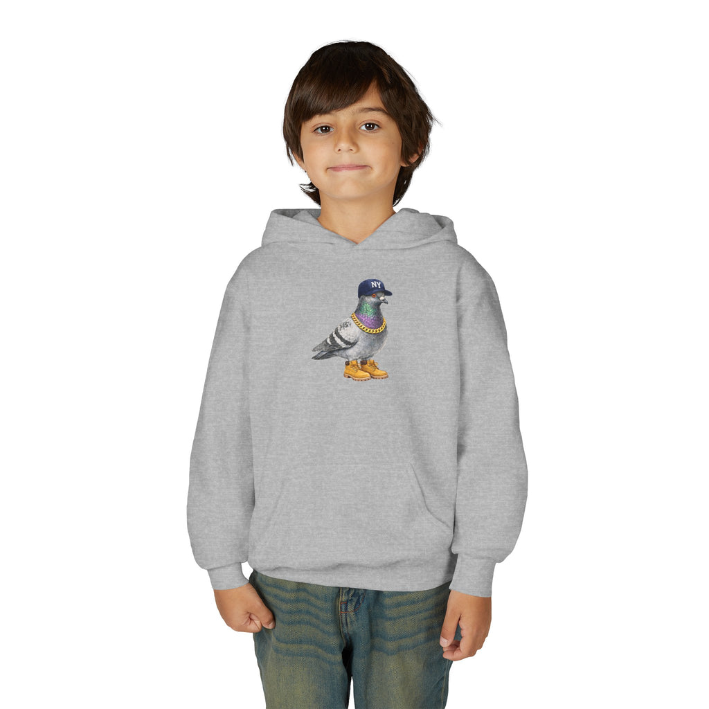 Customizable Bronx NYC Pigeon NYC Kids Hoodie | New York Baseball Sports Fan Bird Lovers Childrens Hooded Sweatshirt