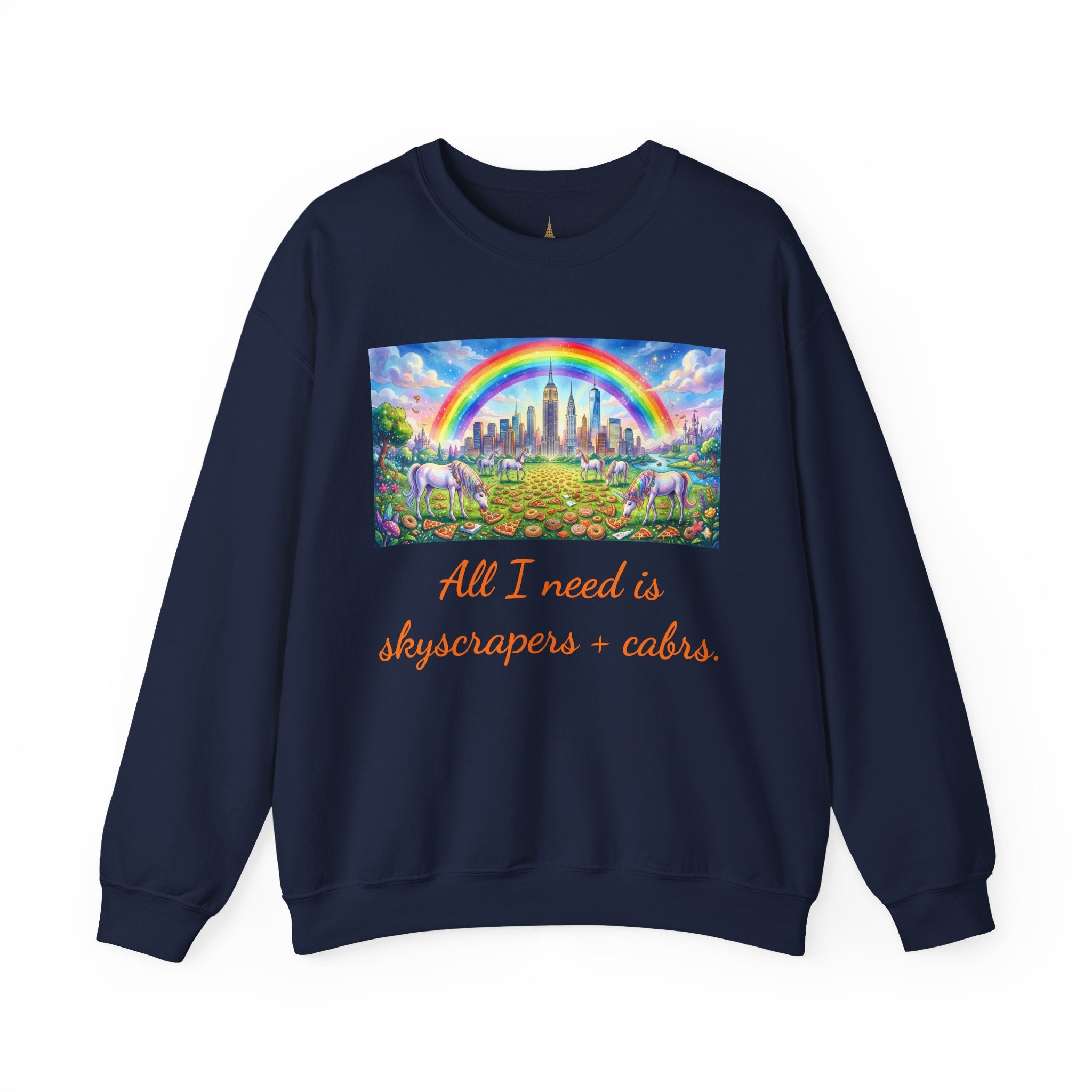 Sudadera de rascacielos y carbohidratos de Nueva York  Nueva York es un cuento de hadas, arcoíris y unicornios