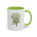 Hamptons Green Hydrangea Accent Coffee Mug – Blue Floral 11 oz