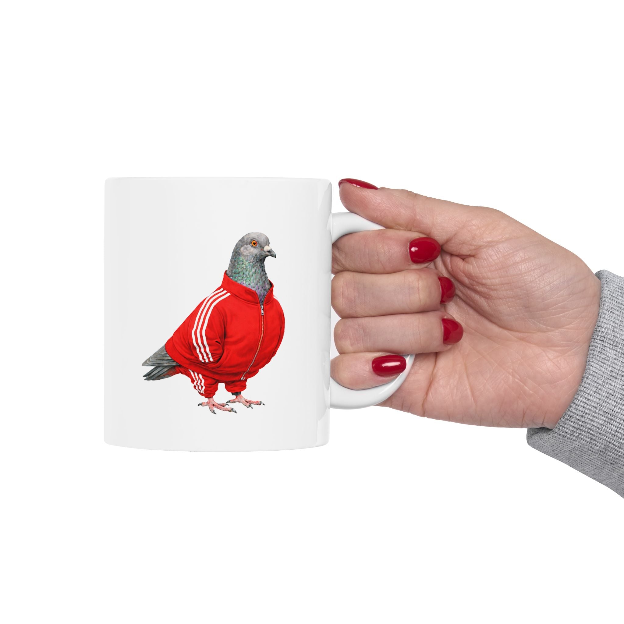 Customizable Brighton Beach NYC Pigeon Mug | New York Brooklyn Track Suit Bird Lovers Ceramic Coffee Cup
