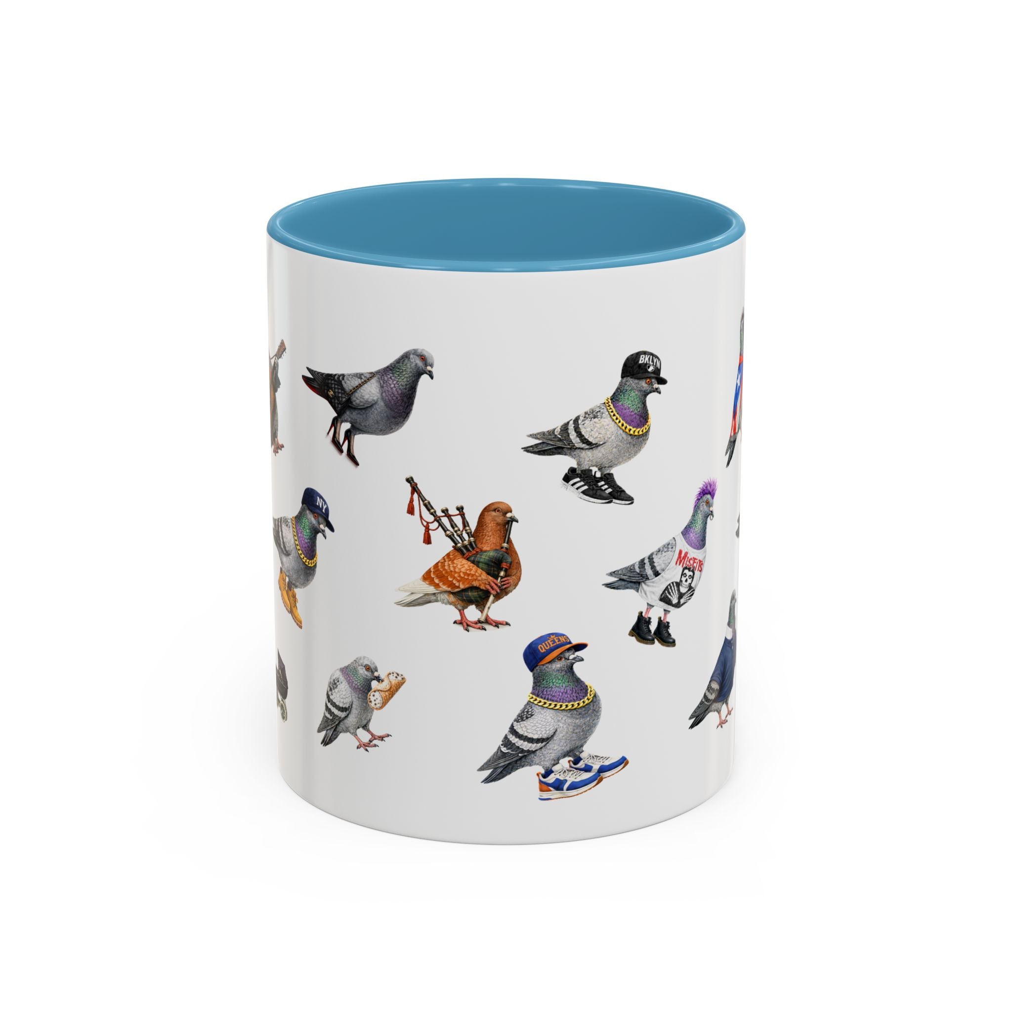 Pigeons of New York Colorful Mug | NYC Pigeon Bird Lovers Coffee Cup