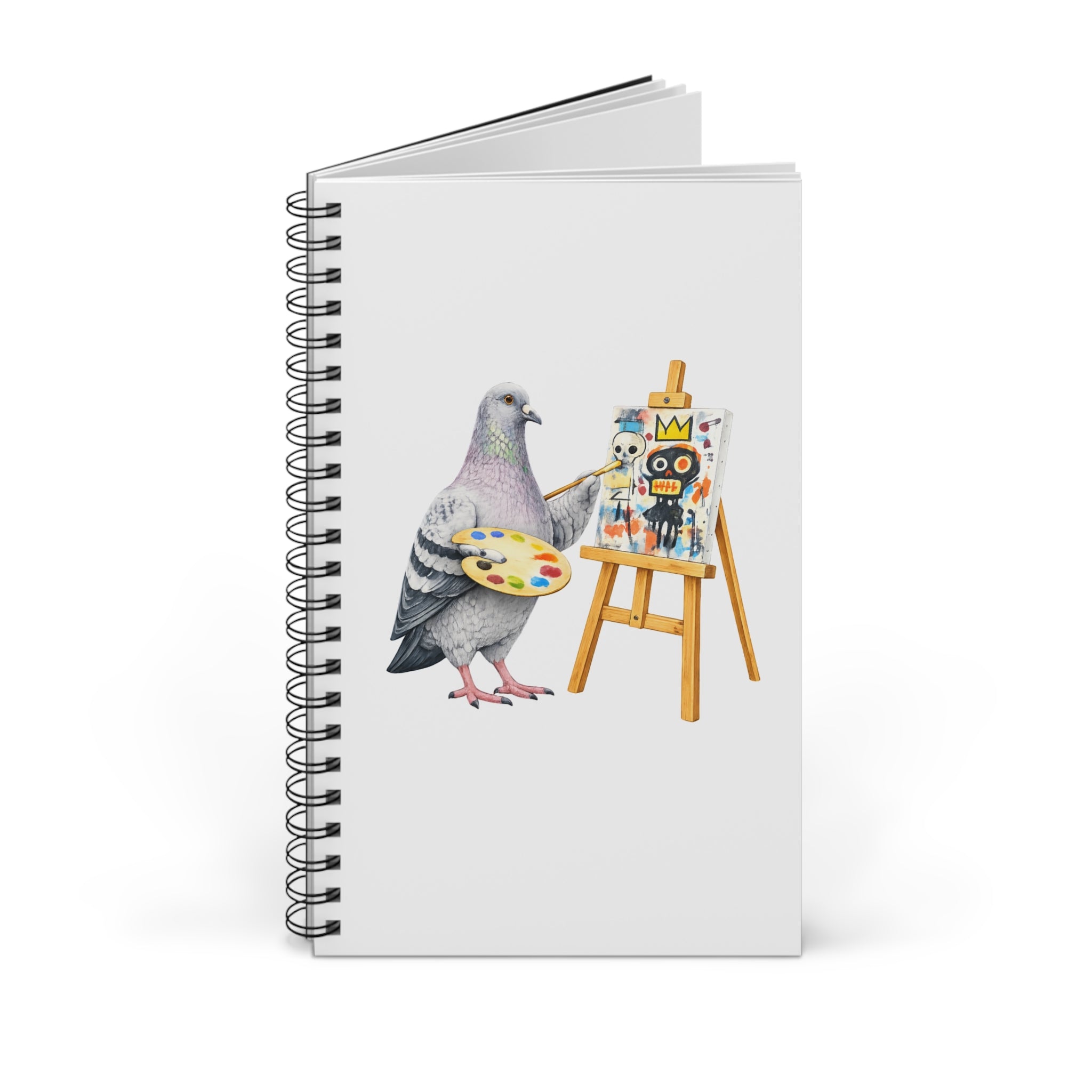 Customizable SoHo NYC Pigeon Spiral Journal |  New York Basquiat Artist Painter Bird Lovers Notebook