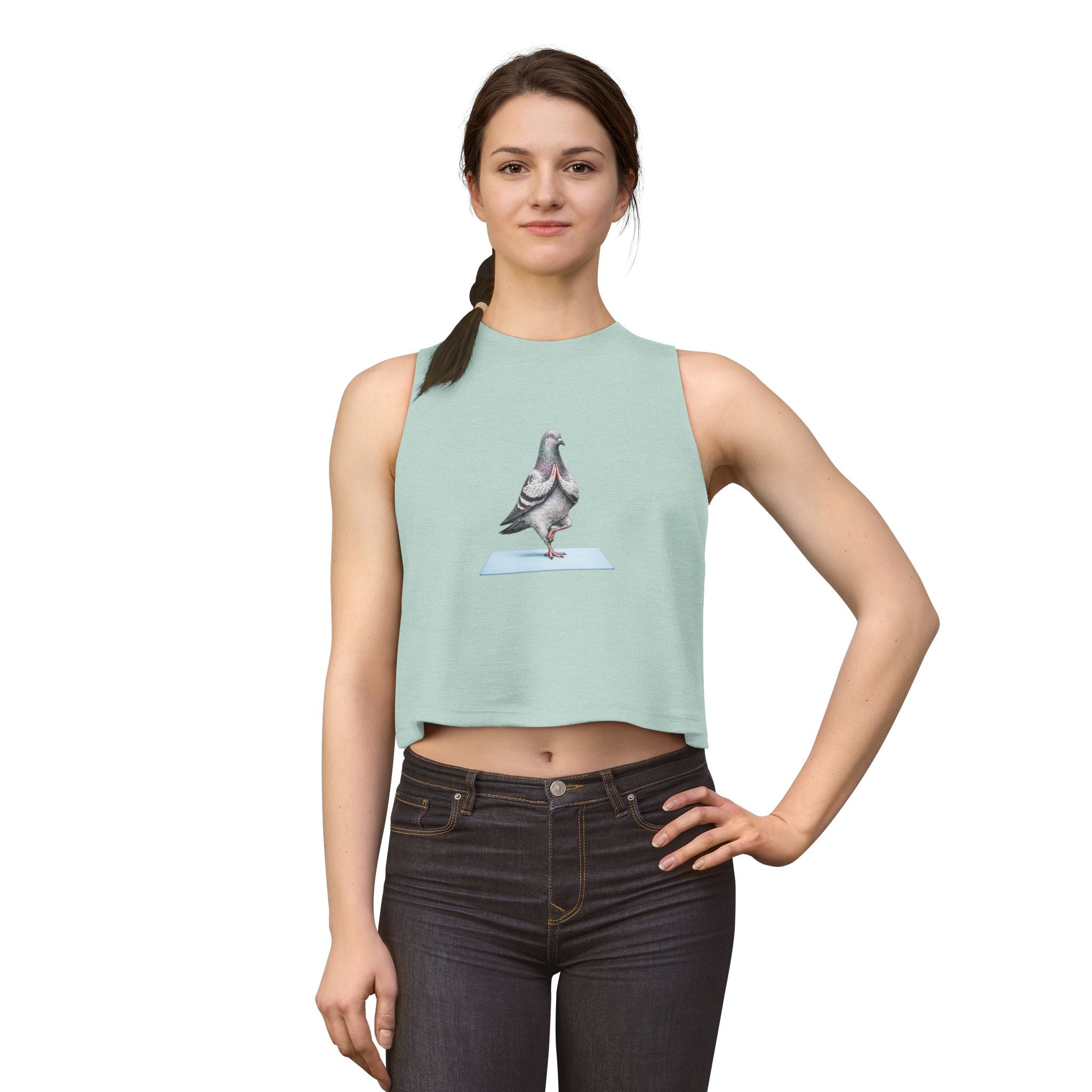 Central Park NYC Pigeon Crop Top — Yoga Bird Lovers YogiTank