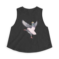 Lincoln Square NYC Pigeon Crop Top — Top Corto de Bailarina con Moño para Amantes de las Aves y la Danza