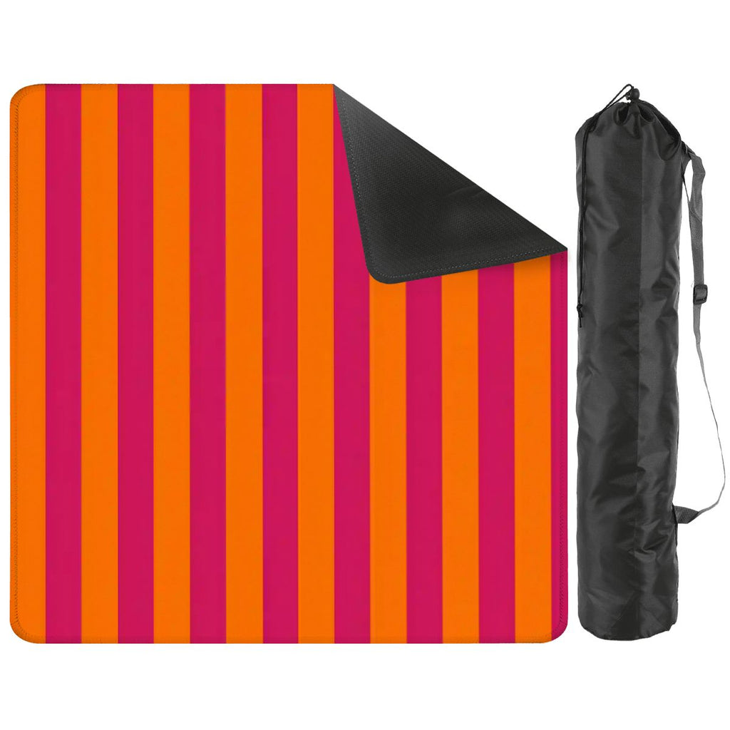 Bright Orange and Pink Stripes Mahjong Mat 31.5"x31.5"